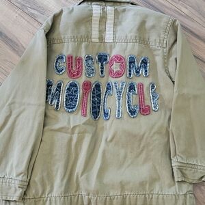Boys Old Navy 3T Tan Utility Jacket with Gray Lining